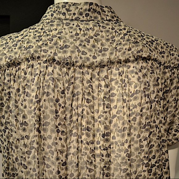 Vintage Miki Mialy Grey Ditsy Chiffon Tuni-Mini - Picture 9 of 10